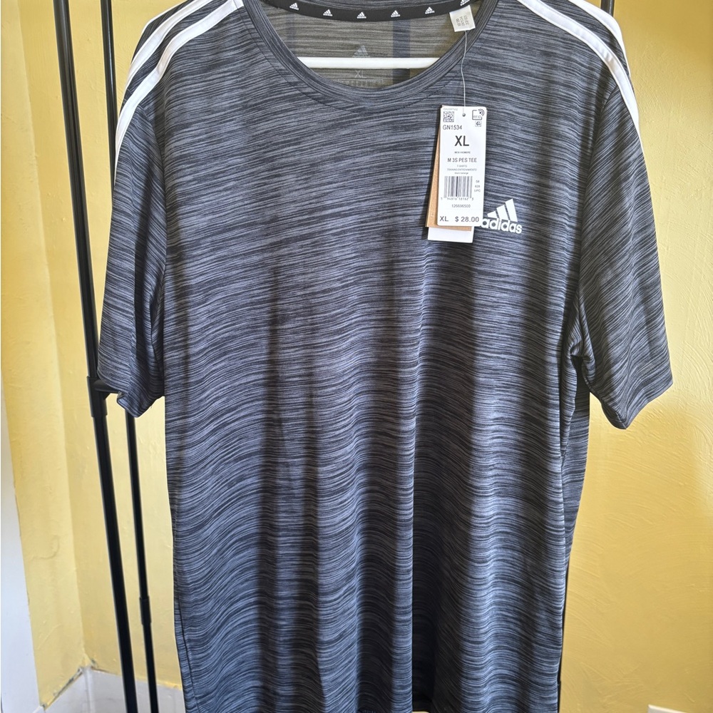 adidas Men’s Heather Dark Gray Short Sleeve Athletic Tee - XL